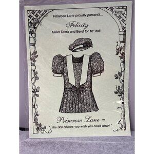 Primrose Lane Felicity Sailor Dress & Beret Sewing Pattern for 18" Doll 1996